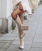 Dolce | High Beige Cowboy Boots Women – Chic Artisan Craft & Refined Slimming Silhouette