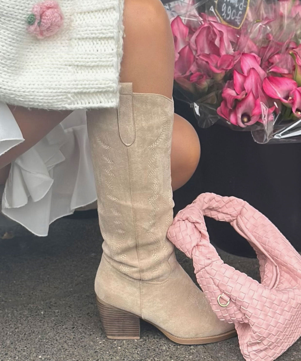 Dolce | High Beige Cowboy Boots Women – Chic Artisan Craft & Refined Slimming Silhouette