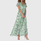 Vena | Women’s Figure Flattering Dress – Slimming Body-Contouring Midi with Comfort Stretch Green