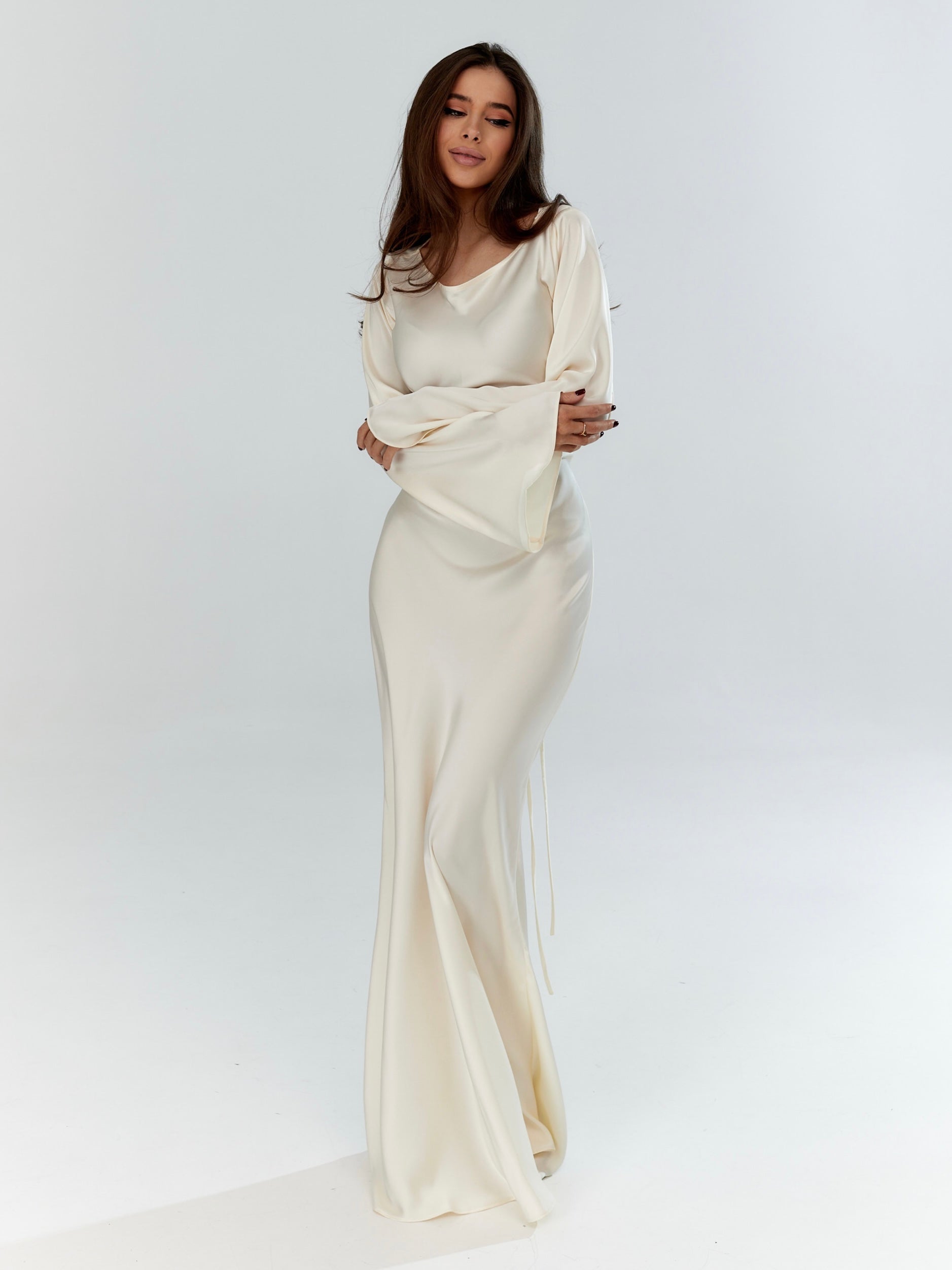 Sophé | Long-sleeved maxi dress – Effortless elegance for every occasion – Chic Artisan Grace & Refined Slimming Silhouette