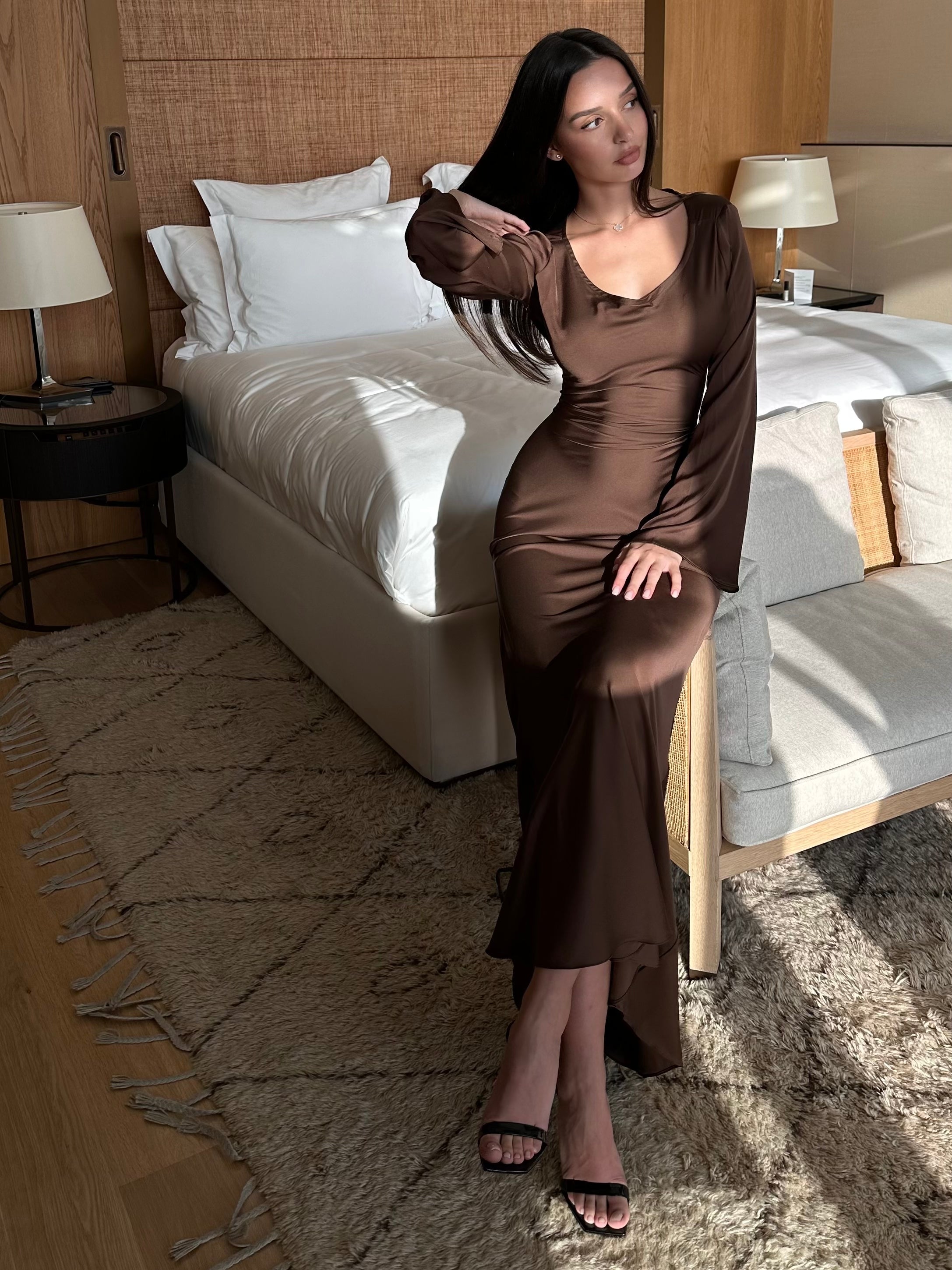 Sophé | Long-sleeved maxi dress – Effortless elegance for every occasion – Chic Artisan Grace & Refined Slimming Silhouette