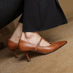 Lorena | Women’s Genuine Leather Heels – Chic Artisan Pointed-Toe & Refined Stiletto Comfort