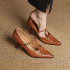 Lorena | Women’s Genuine Leather Heels – Chic Artisan Pointed-Toe & Refined Stiletto Comfort