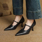 Lorena | Women’s Genuine Leather Heels – Chic Artisan Pointed-Toe & Refined Stiletto Comfort