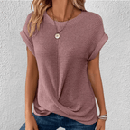 Dôre | Tummy Tucking Waffle-knit top – Chic Artisan Texture & Refined Slimming Silhouette Pink