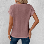 Dôre | Tummy Tucking Waffle-knit top – Chic Artisan Texture & Refined Slimming Silhouette