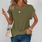Dôre | Tummy Tucking Waffle-knit top – Chic Artisan Texture & Refined Slimming Silhouette Green