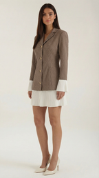 Women's Blazer Dress Long Sleeve Double Breasted Mini