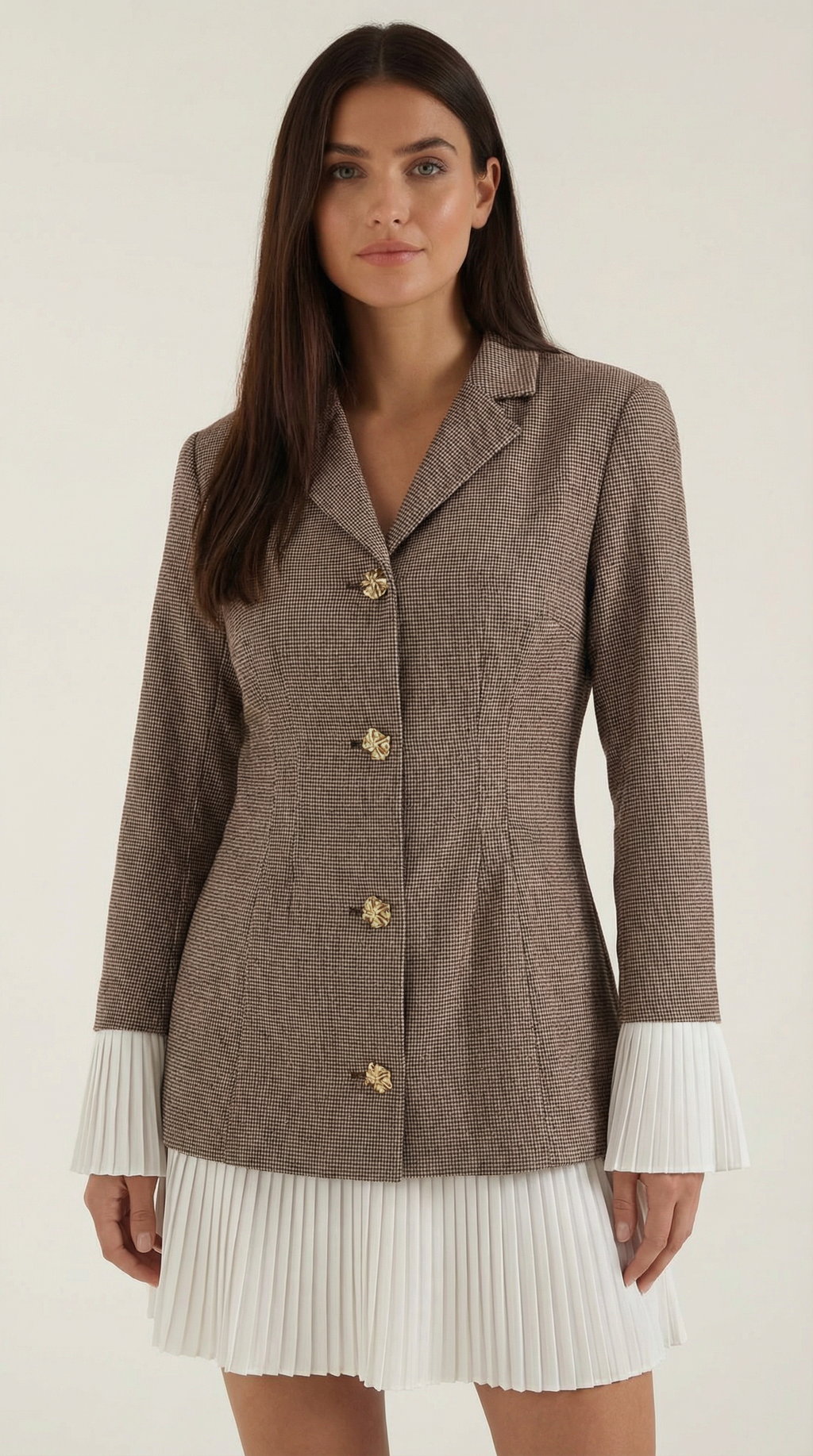 Women's Blazer Dress Long Sleeve Double Breasted Mini