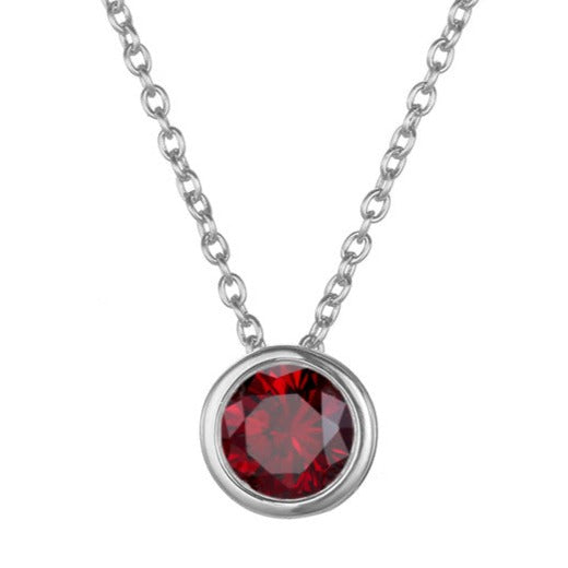 Lyra | Birthstone Necklace – Luxury Designer Pendant Jewelry & Tailored Minimalist Aesthetic Neckpiece January Silver