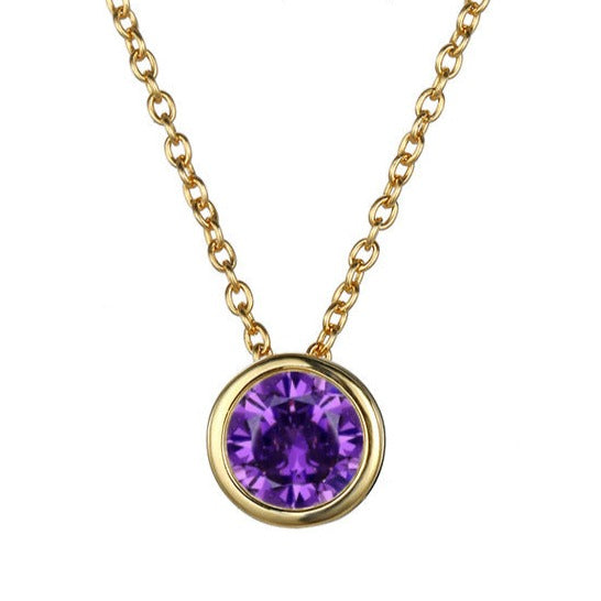 Lyra | Birthstone Necklace – Luxury Designer Pendant Jewelry & Tailored Minimalist Aesthetic Neckpiece June Gold
