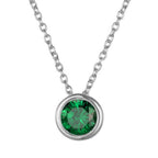Lyra | Birthstone Necklace – Luxury Designer Pendant Jewelry & Tailored Minimalist Aesthetic Neckpiece May Silver