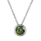 Lyra | Birthstone Necklace – Luxury Designer Pendant Jewelry & Tailored Minimalist Aesthetic Neckpiece August Silver