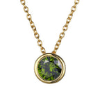 Lyra | Birthstone Necklace – Luxury Designer Pendant Jewelry & Tailored Minimalist Aesthetic Neckpiece August Gold