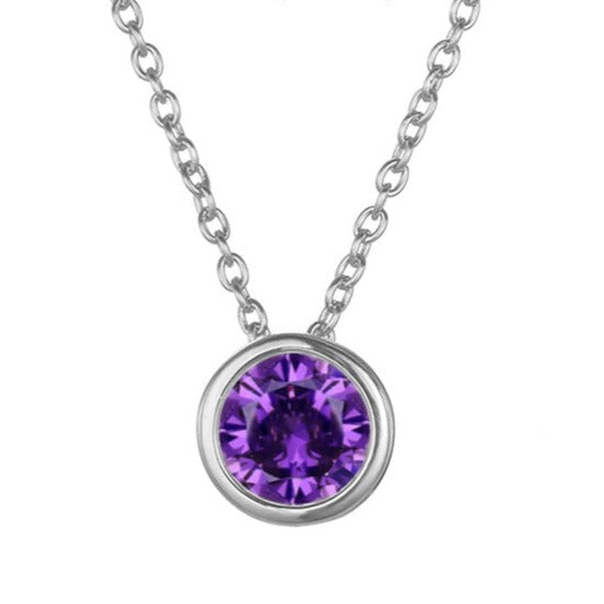 Lyra | Birthstone Necklace – Luxury Designer Pendant Jewelry & Tailored Minimalist Aesthetic Neckpiece June Silver