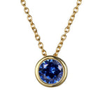 Lyra | Birthstone Necklace – Luxury Designer Pendant Jewelry & Tailored Minimalist Aesthetic Neckpiece September Gold