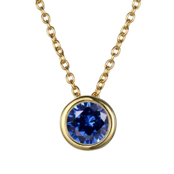 Lyra | Birthstone Necklace – Luxury Designer Pendant Jewelry & Tailored Minimalist Aesthetic Neckpiece September Gold
