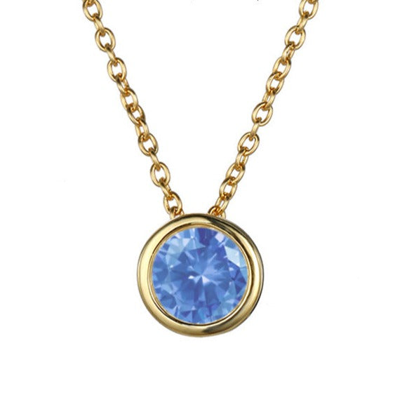 Lyra | Birthstone Necklace – Luxury Designer Pendant Jewelry & Tailored Minimalist Aesthetic Neckpiece March Gold