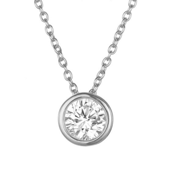 Lyra | Birthstone Necklace – Luxury Designer Pendant Jewelry & Tailored Minimalist Aesthetic Neckpiece April Silver