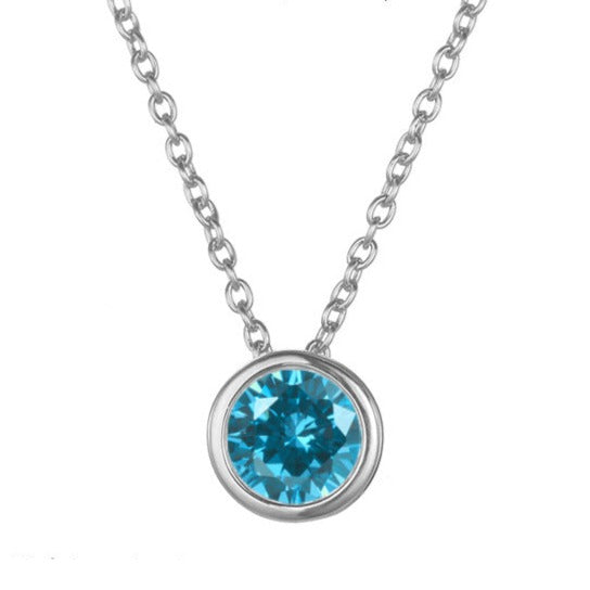Lyra | Birthstone Necklace – Luxury Designer Pendant Jewelry & Tailored Minimalist Aesthetic Neckpiece December Silver