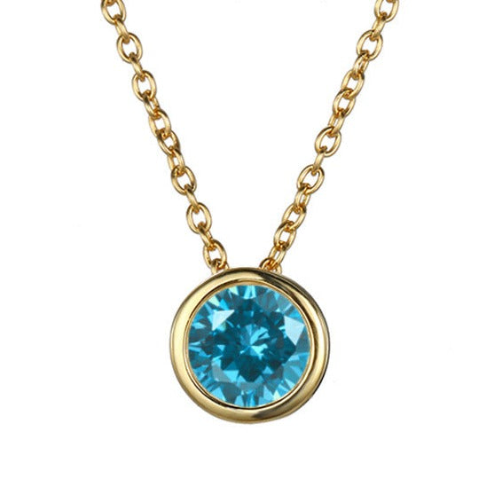 Lyra | Birthstone Necklace – Luxury Designer Pendant Jewelry & Tailored Minimalist Aesthetic Neckpiece December Gold