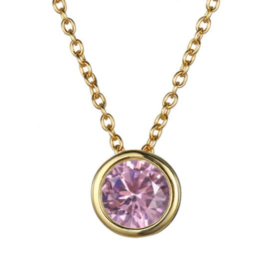 Lyra | Birthstone Necklace – Luxury Designer Pendant Jewelry & Tailored Minimalist Aesthetic Neckpiece October Gold
