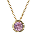 Lyra | Birthstone Necklace – Luxury Designer Pendant Jewelry & Tailored Minimalist Aesthetic Neckpiece October Gold