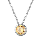 Lyra | Birthstone Necklace – Luxury Designer Pendant Jewelry & Tailored Minimalist Aesthetic Neckpiece November Silver