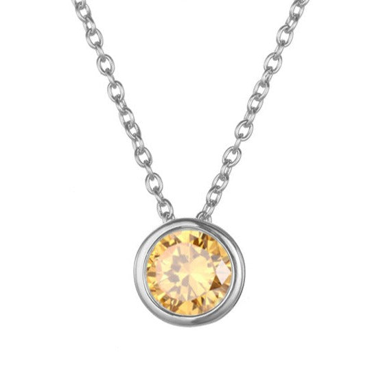 Lyra | Birthstone Necklace – Luxury Designer Pendant Jewelry & Tailored Minimalist Aesthetic Neckpiece November Silver