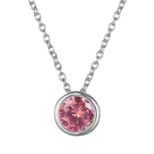 Lyra | Birthstone Necklace – Luxury Designer Pendant Jewelry & Tailored Minimalist Aesthetic Neckpiece July Silver