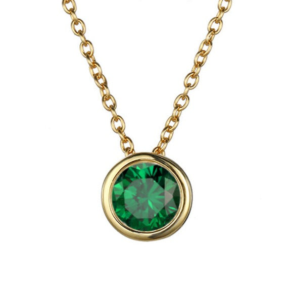Lyra | Birthstone Necklace – Luxury Designer Pendant Jewelry & Tailored Minimalist Aesthetic Neckpiece May Gold