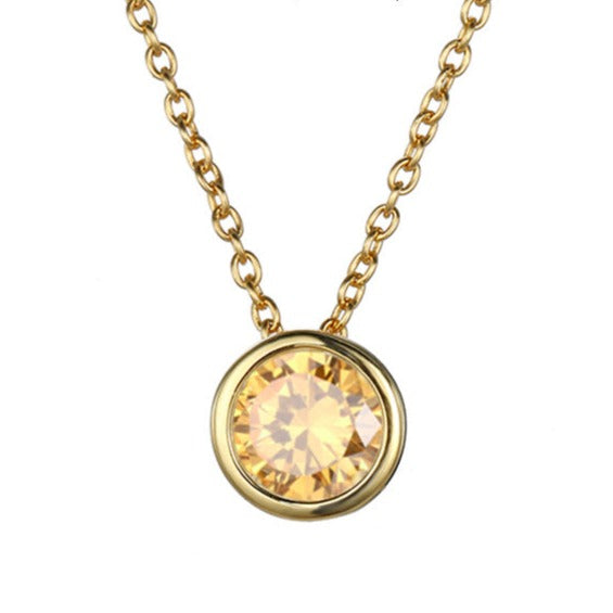Lyra | Birthstone Necklace – Luxury Designer Pendant Jewelry & Tailored Minimalist Aesthetic Neckpiece November Gold