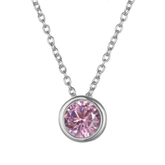 Lyra | Birthstone Necklace – Luxury Designer Pendant Jewelry & Tailored Minimalist Aesthetic Neckpiece October Silver