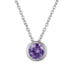 Lyra | Birthstone Necklace – Luxury Designer Pendant Jewelry & Tailored Minimalist Aesthetic Neckpiece February Silver