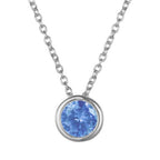 Lyra | Birthstone Necklace – Luxury Designer Pendant Jewelry & Tailored Minimalist Aesthetic Neckpiece March Silver