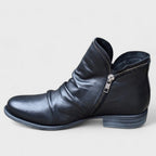 Dôre | Boots For Women | Ankle Height Side Zip Closure Black