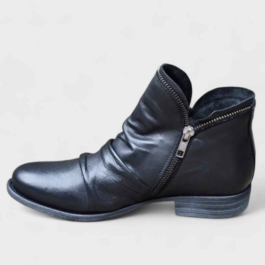 Dôre | Boots For Women | Ankle Height Side Zip Closure Black