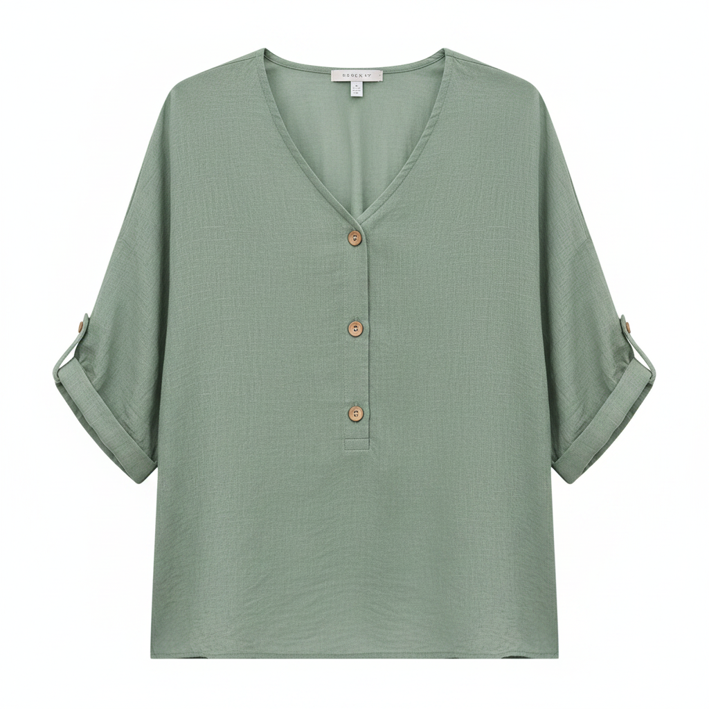 Luma | Women’s Relaxed Button-Up Blouse – Fluid Architectural Silhouette & Refined Everyday Grace