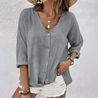 Luma | Women’s Relaxed Button-Up Blouse – Fluid Architectural Silhouette & Refined Everyday Grace Grey