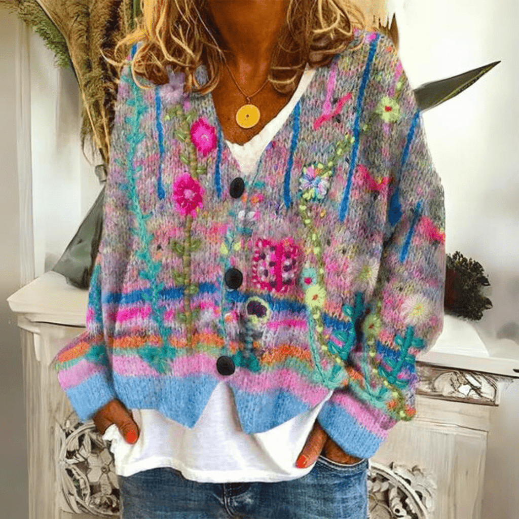 Mechi | Warm and stylish printed vest – Chic Artisan Weather-Shield & Refined Slimming Silhouette Blue