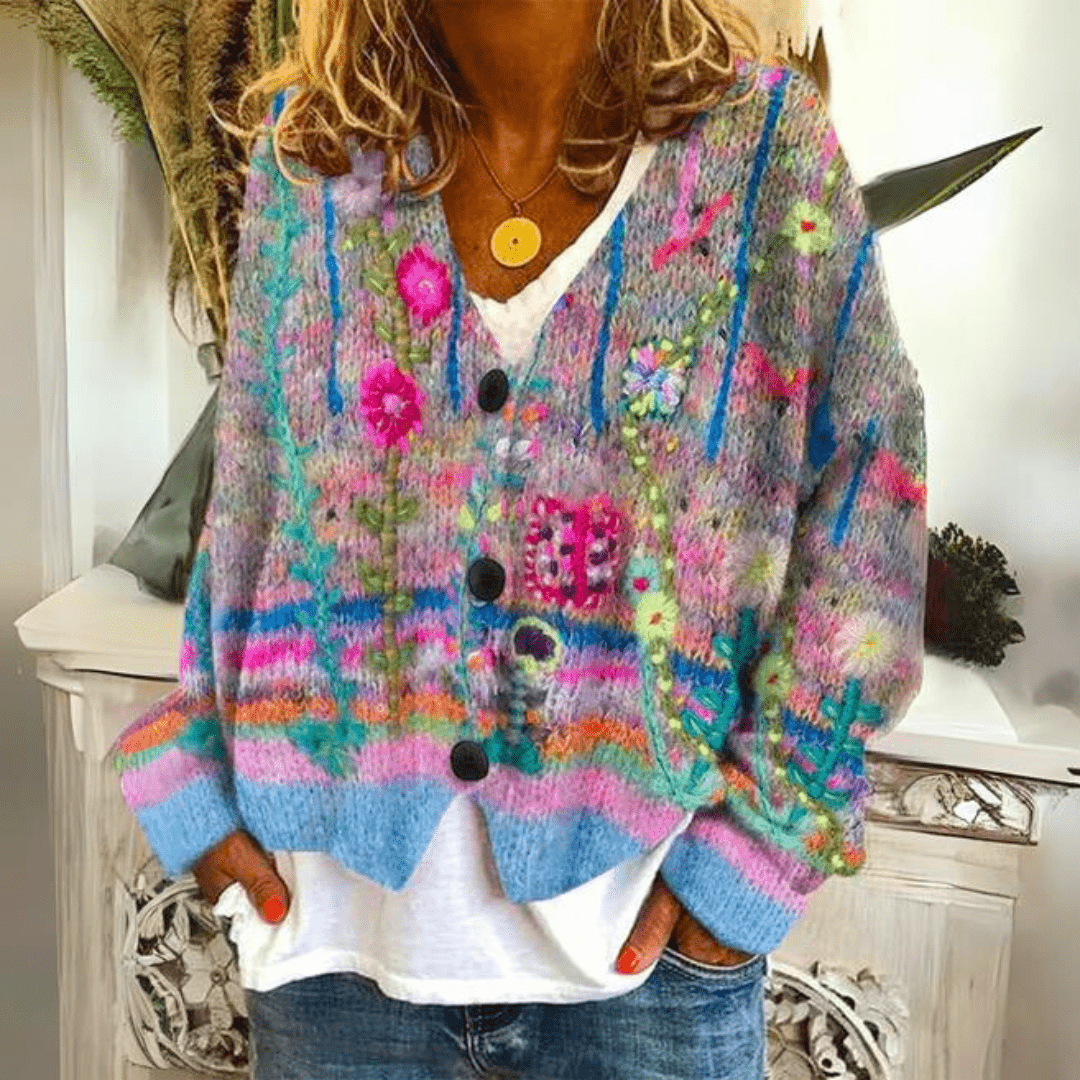 Mechi | Warm and stylish printed vest – Chic Artisan Weather-Shield & Refined Slimming Silhouette Blue