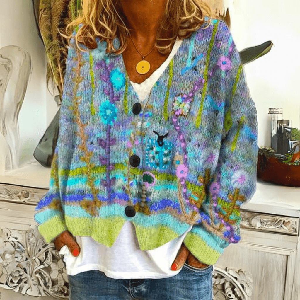Mechi | Warm and stylish printed vest – Chic Artisan Weather-Shield & Refined Slimming Silhouette Green