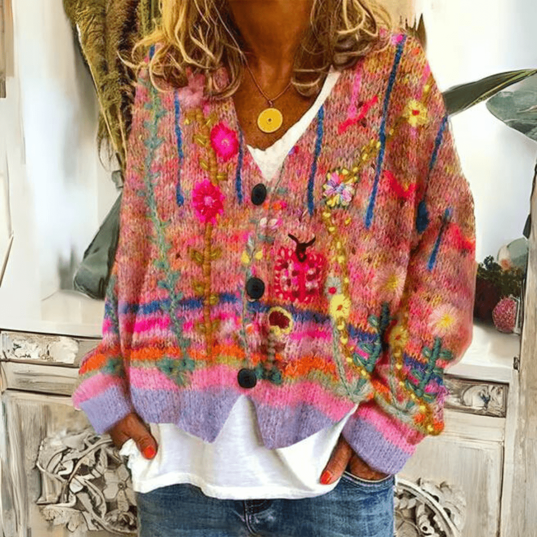 Mechi | Warm and stylish printed vest – Chic Artisan Weather-Shield & Refined Slimming Silhouette Red