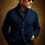 Zipari | Men's Ribbed Cardigan - Full-Zip Knitted Sweater & Stand Collar Warm Jumper