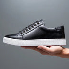 Maver | Men's Genuine Leather Sneaker – Luxury Designer Low Top & Tailored Classic Walking Shoe Black