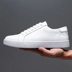Maver | Men's Genuine Leather Sneaker – Luxury Designer Low Top & Tailored Classic Walking Shoe White
