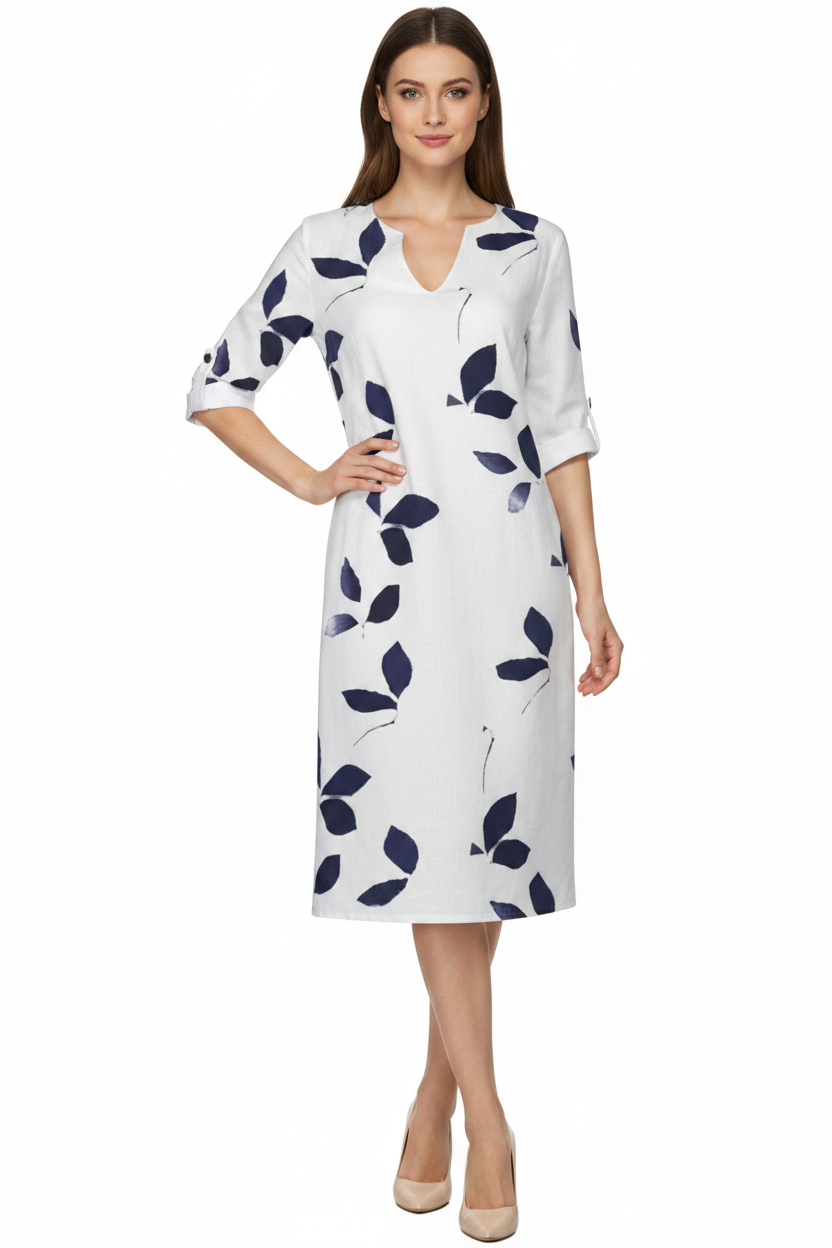 Vintage summer dress for women with short sleeves and V-neck | Mini