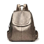 Zahara | Women's Genuine Leather Backpack - Anti-Theft Travel Rucksack Bronze