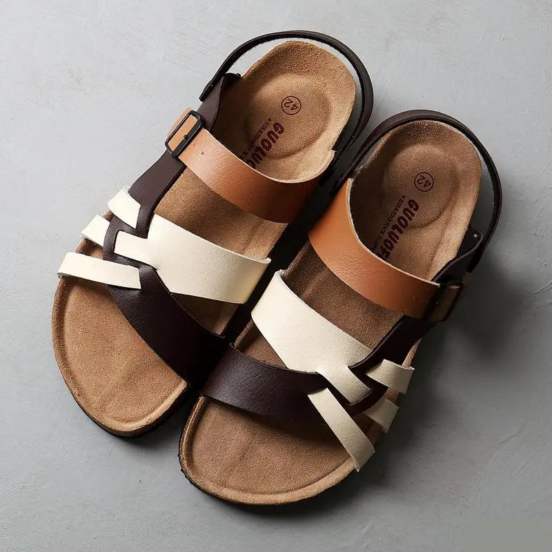 Māya | Women's Sandals – Support & Timeless Elegance White Maroon
