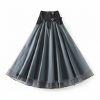 Mechi | High-waisted midi skirt with layered look for women - Modern